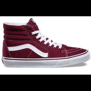 High top burgundy vans
